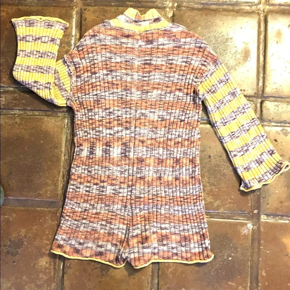 Free People Wendy Ribbed Romper in Sunset